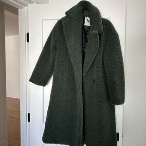 Women's Zara Green Teddy Coat